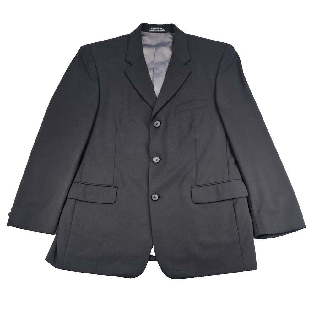 Stafford Blazer Jacket Only Mens 42R Black Coat 3 Button 100% Wool Lined 5535454
